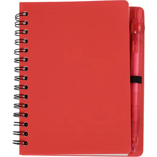 Mini Spiral Notebook with Pen Red